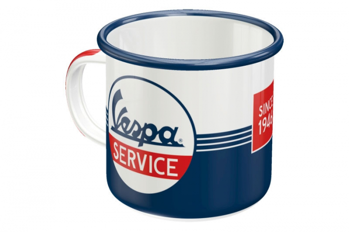 Emaille Tasse "Vespa Service"